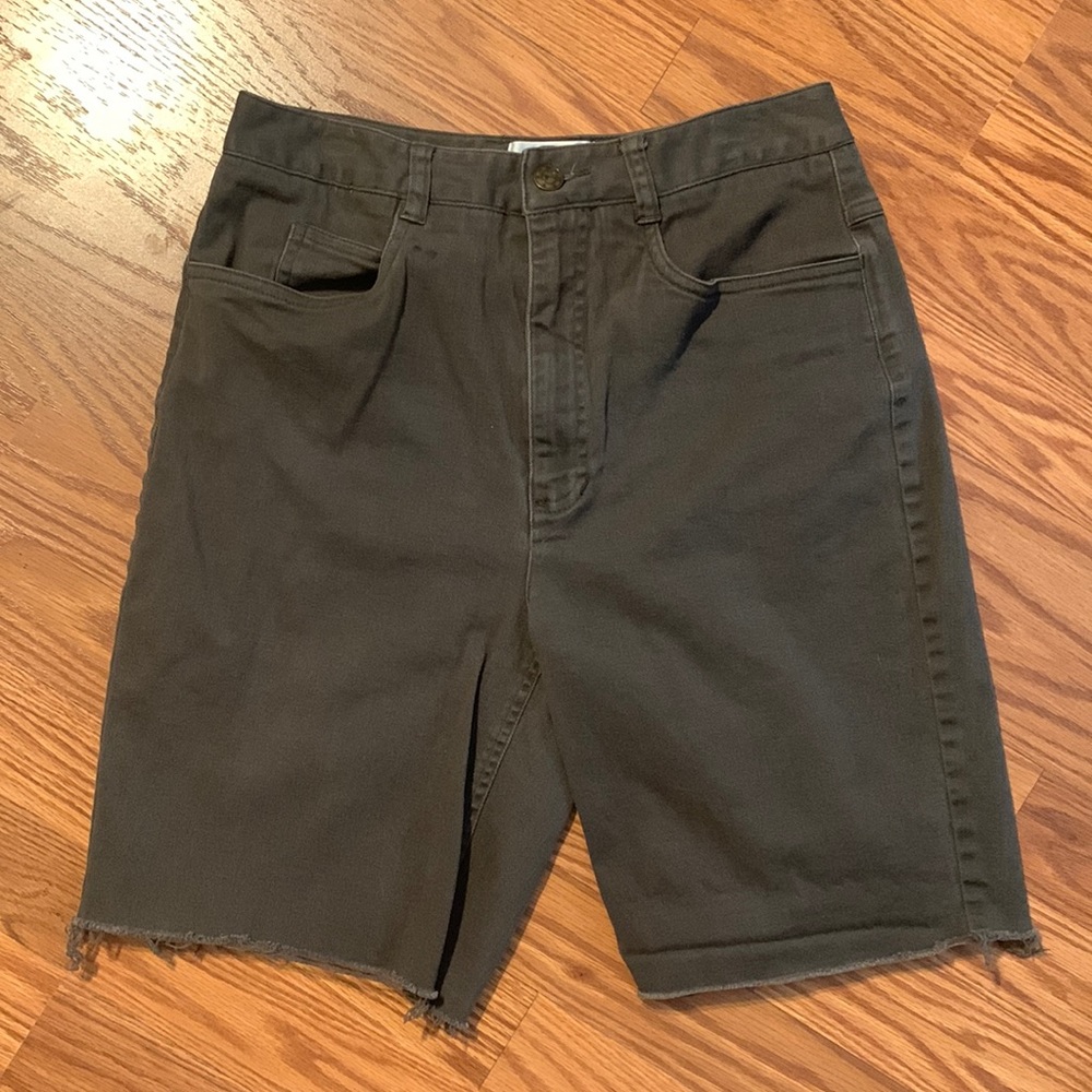 Army Green High Waisted Vintage Shorts